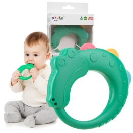 Grzechotka sensoryczna Akuku zabawka dla niemowląt z wypustkami krokodyl