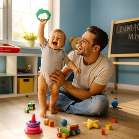 Grzechotka sensoryczna Akuku zabawka dla niemowląt z wypustkami krokodyl