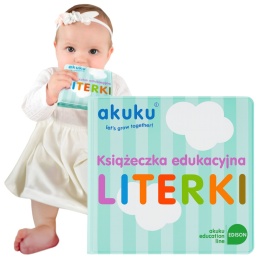 Książeczka sensoryczna Akuku edukacyjna miękka do wody literki owoce