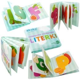 Książeczka sensoryczna Akuku edukacyjna miękka do wody literki owoce