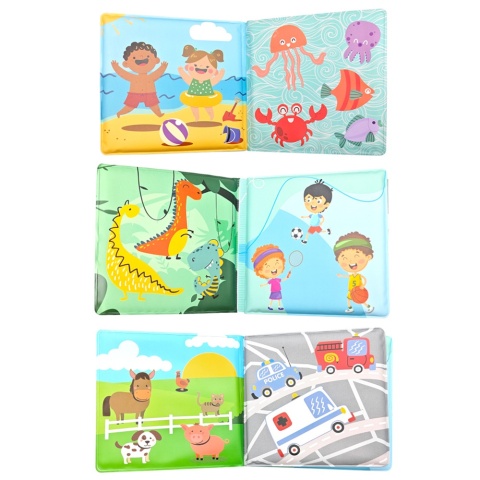 Książeczka sensoryczna Akuku edukacyjna piszcząca do wody Pierwsze kroczki