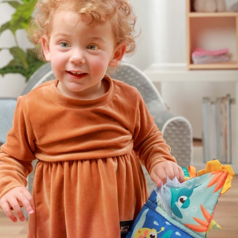 Książeczka sensoryczna Babyono z gryzakiem i zawieszką Wycieczka do lasu