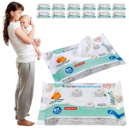 Nawilżany papier toaletowy Akuku spłukiwalny biodegradowalny 12 x 50 szt