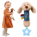 Pluszak przytulanka grzechotka Babyono sensoryczna z gryzakiem Dog Willy