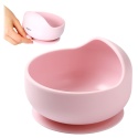 Talerzyk z przyssawką BabyOno silikonowa miseczka do nauki jedzenia różowa
