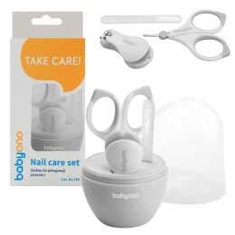 Zestaw do paznokci Babyono dla dzieci i niemowląt pielęgnacyjny 4w1 szary