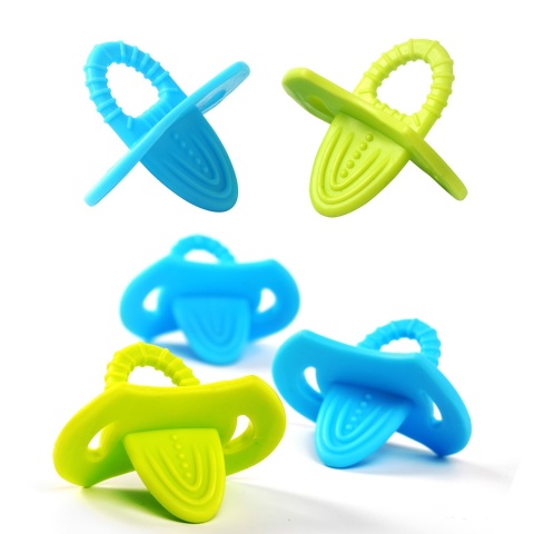 Gryzak silikonowy sensoryczny BabyOno na ząbkowanie do chłodzenia 2 szt