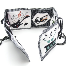 Książeczka sensoryczna kontrastowa Bocioland szeleści osłona do łóżeczka