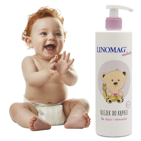 Linomag Olejek do kąpieli niemowląt i dzieci rumianek olej lniany 400ml