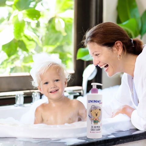 Linomag Żel do mycia ciała i głowy dla dzieci i nimowląt olej lniany 400ml