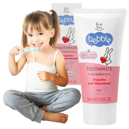 Pasta do zębów dla dzieci truskawkowa Bebble ksylitol bez fluorku 50 ml