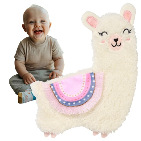 Przytulanka pluszowa sensoryczna szeleścik Babyono miękka Lama Lulu różowa