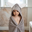 Ręcznik kąpielowy z kapturem Bocioland okrycie kąpielowe 80x80 szary zając