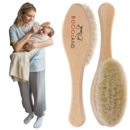 Szczotka do włosów dla niemowląt z naturalnego koziego włosia Bocioland