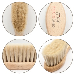 Szczotka do włosów dla niemowląt z naturalnego koziego włosia Bocioland