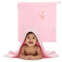 Ręcznik kąpielowy z kapturem Bocioland okrycie różowy króliczek 80x80