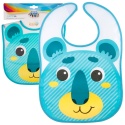 Śliniak fartuszek Canpol Babies ceratkowy zmywalny na rzep turkusowy miś 6+