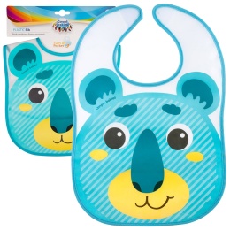Śliniak fartuszek Canpol Babies ceratkowy zmywalny na rzep turkusowy miś 6+