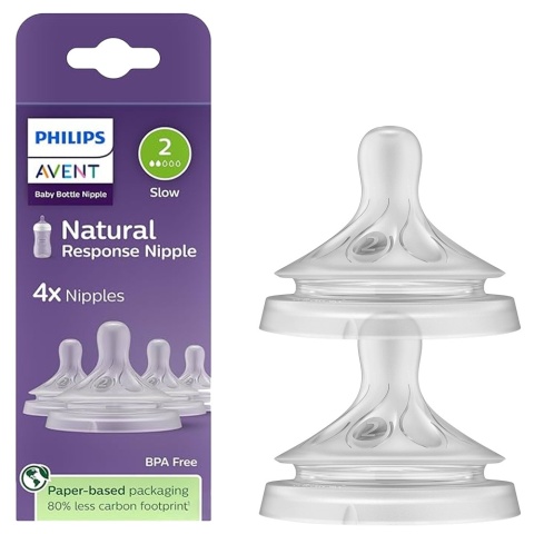 Smoczek Avent do butelki szeroki bardzo wolny Natural Response 0+ 2pak