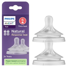 Smoczek Avent do butelki szeroki do kaszek Philips Natural Response 6+ 2pak