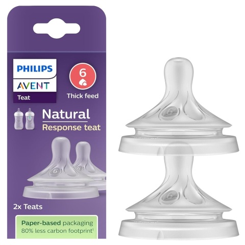 Smoczek Avent do butelki szeroki do kaszek Philips Natural Response 6+ 2pak