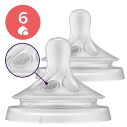 Smoczek Avent do butelki szeroki do kaszek Philips Natural Response 6+ 2pak