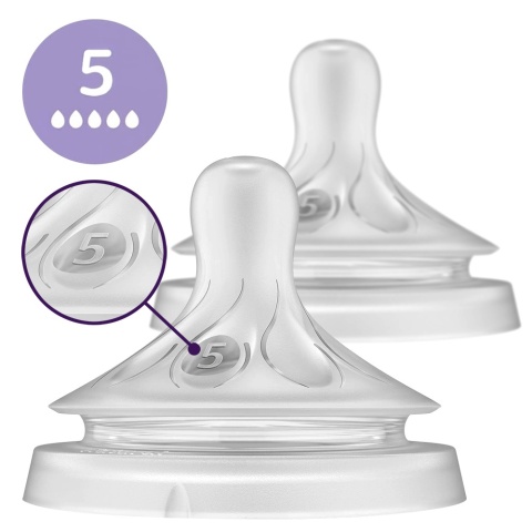 Smoczek Avent do butelki szeroki szybki Philips Natural Response 6+ 2pak x2