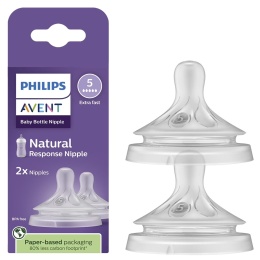 Smoczek Avent do butelki szeroki szybki Philips Natural Response 6+ 2pak