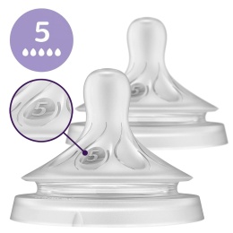 Smoczek Avent do butelki szeroki szybki Philips Natural Response 6+ 2pak