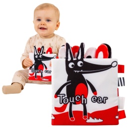 Książeczka sensoryczna kontrastowa Bocioland szeleści grzechocze zwierzątka