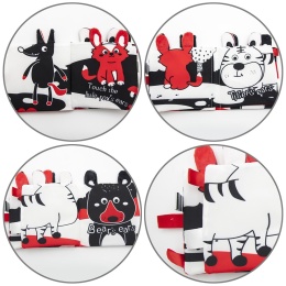 Książeczka sensoryczna kontrastowa Bocioland szeleści grzechocze zwierzątka