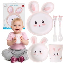 Kubek miseczka talerzyk sztućce zestaw do samodzielnego jedzenia Bocioland