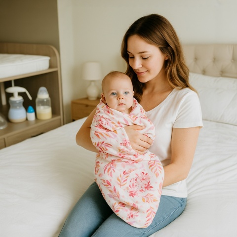 Pieluchy bambusowe Babyono pieluszki 70x70 antybakteryjne miękkie x3 różowe