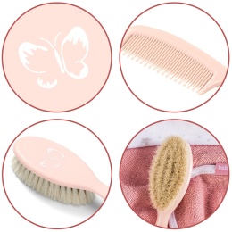 Szczotka do włosów dla niemowląt BabyOno z naturalnym włosiem + grzebień