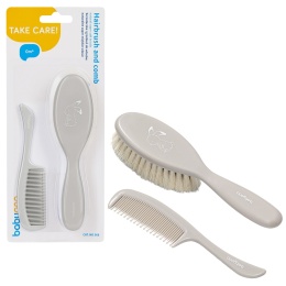 Szczotka do włosów dla niemowląt BabyOno z naturalnym włosiem + grzebień