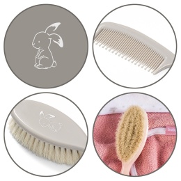 Szczotka do włosów dla niemowląt BabyOno z naturalnym włosiem + grzebień