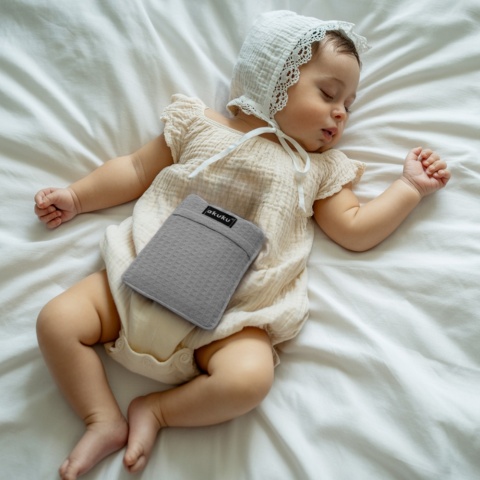 Termofor z pestek wiśni Akuku zimny ciepły kompres na kolkę bóle szary