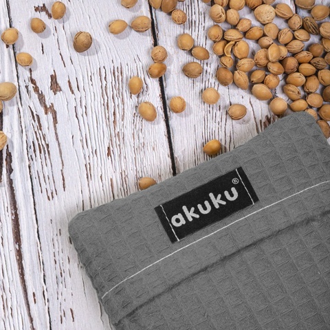 Termofor z pestek wiśni Akuku zimny ciepły kompres na kolkę bóle szary