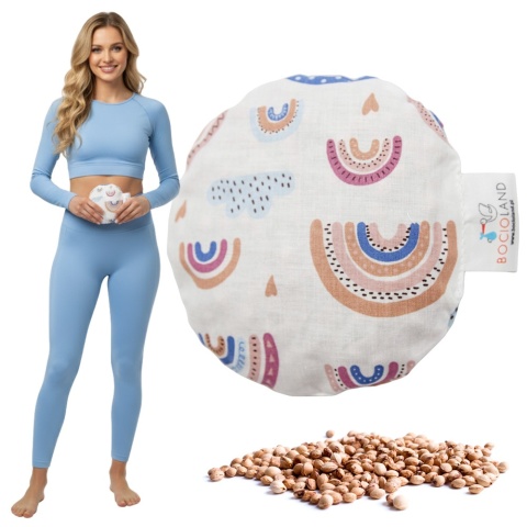 Termofor z pestek wiśni Bocioland kompres ciepło zimno 180g Tęcza