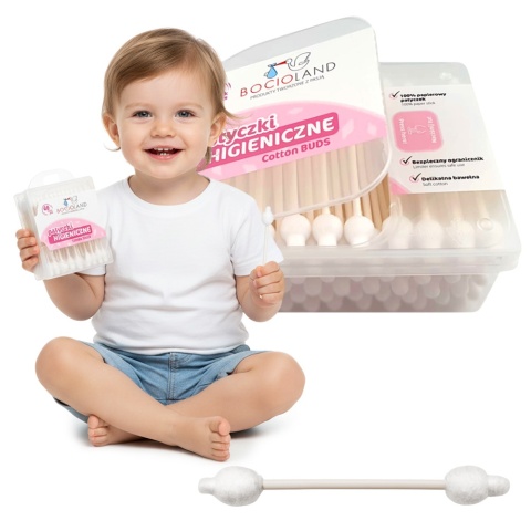 Patyczki do uszu Bocioland papierowe biodegradowalne dla dzieci 60 szt.