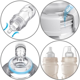 Butelka Lovi antykolkowa do karmienia średni przepływ 250 ml 3+ beżowa