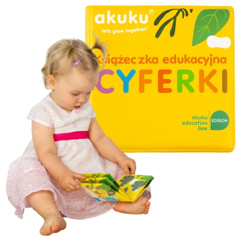 Książeczka sensoryczna Akuku edukacyjna miękka do wody cyferki zwierzątka