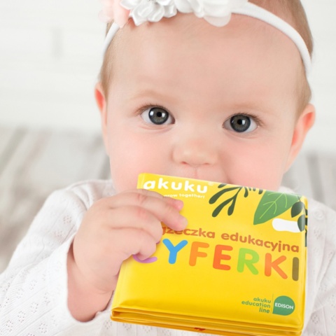 Książeczka sensoryczna Akuku edukacyjna miękka do wody cyferki zwierzątka