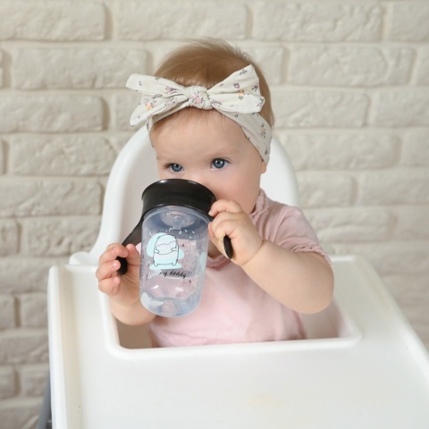 Kubek niekapek do nauki picia 360 dla dzieci Akuku uchwyt 240 ml 6+ czarny