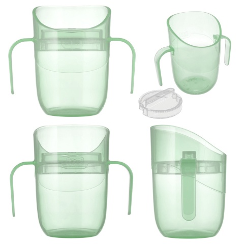 LOVI Kubek treningowy do nauki picia z uchwytami Genius 150 ml 6+ zielony