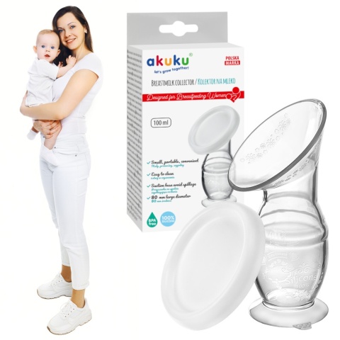 Laktator ręczny Akuku kolektor na mleko Magiczna Butelka Silikonowy 100 ml