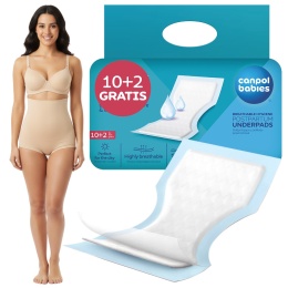 Podkłady higieniczne poporodowe Canpol wysokochłonne 19x35 cm 10 + 2 gratis