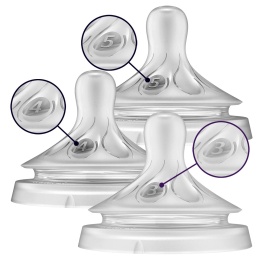 Smoczek Avent do butelki szeroki Philips Natural Response 1+ 3+ 6+ 3pak