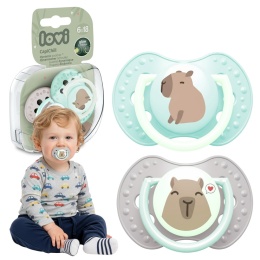 Smoczek LOVI uspokajający symetryczny silikon etui 6m+ 2pak 22/933boy