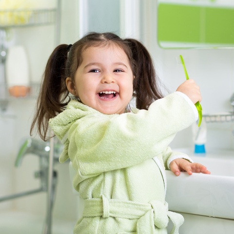 Szczoteczka do zębów Akuku dla dzieci do nauki miękka zielony krokodyl 12+